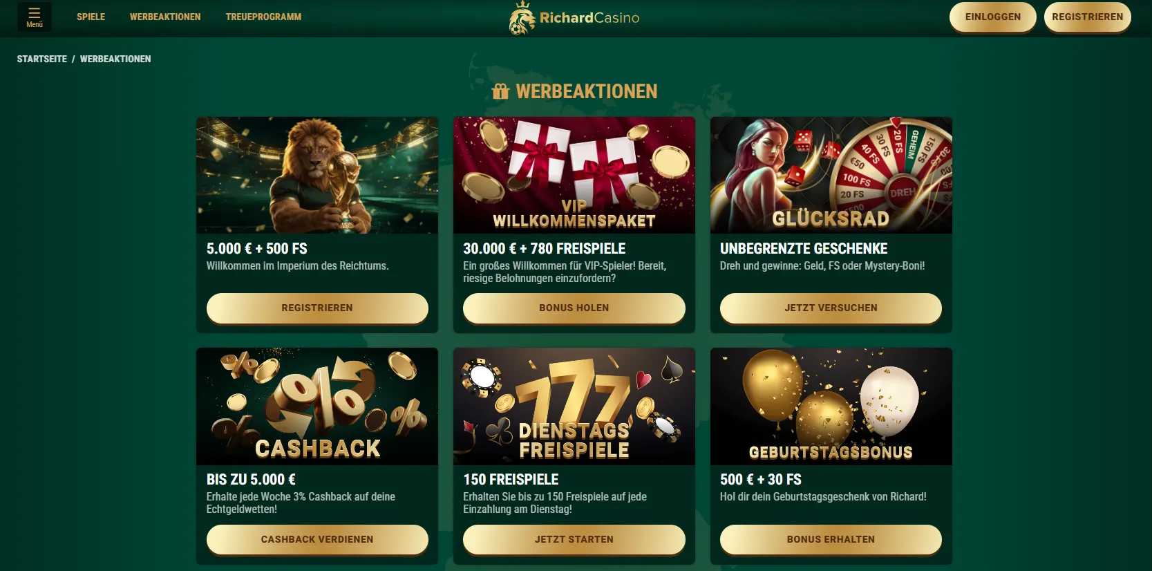 Echtgeld-Spiele bei Richard Casino