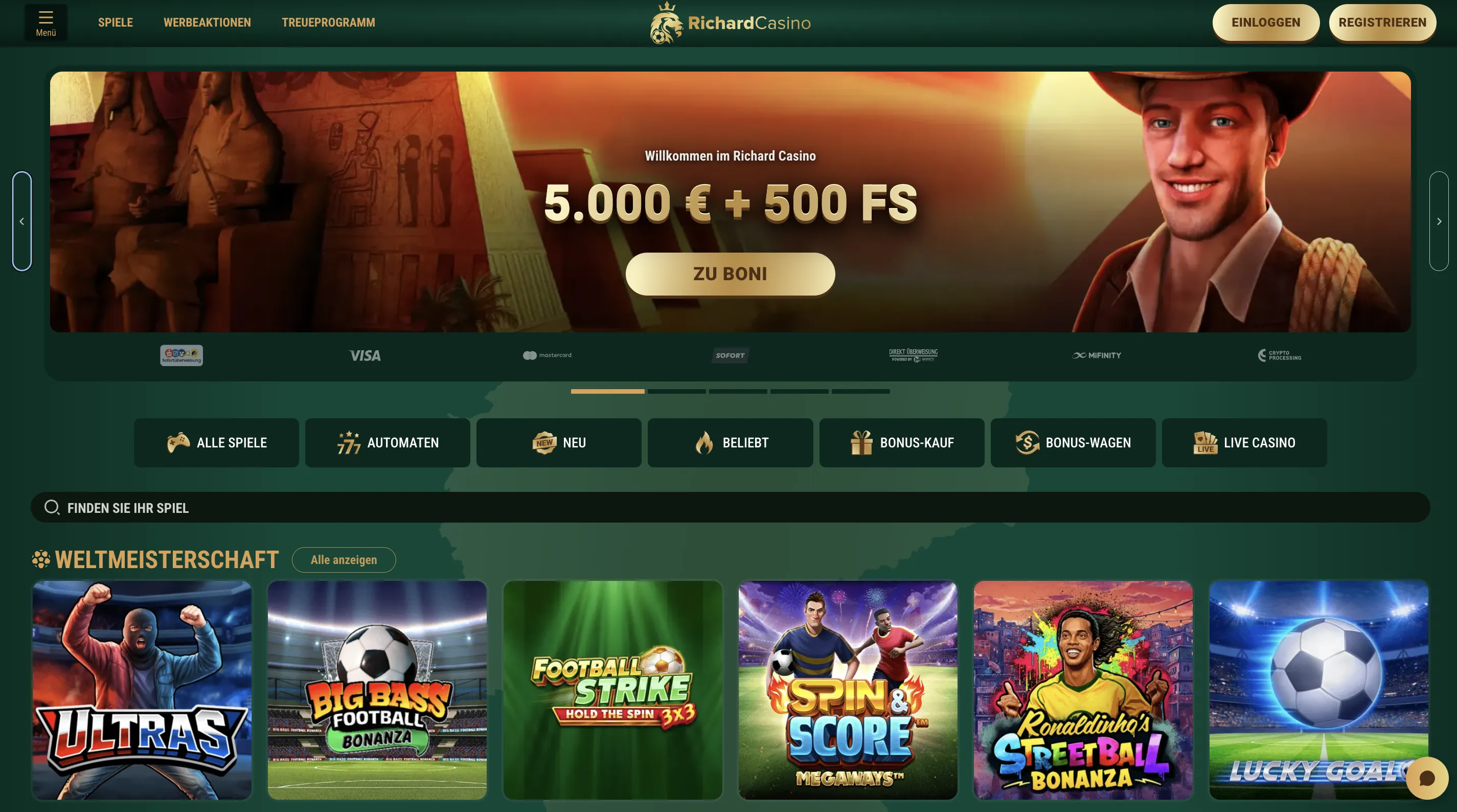 Richard Casino App Download – mobile PWA-Ansicht auf dem Smartphone